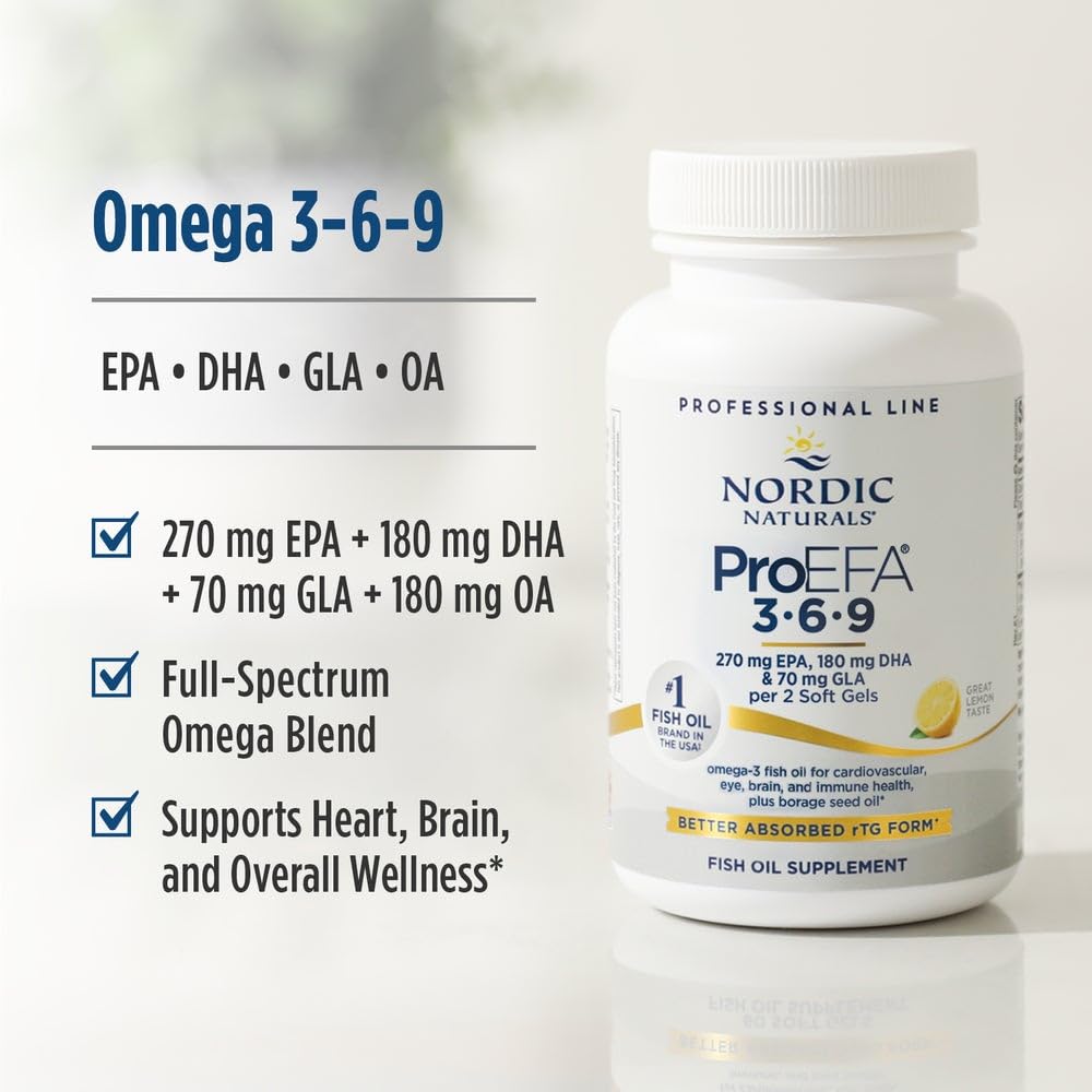 Nordic Naturals ProEFA 3-6-9, Lemon Flavor - 90 Soft Gels - 565 mg Omega-3 - EPA & DHA with Added GLA - Healthy Skin, Cognition, & Positive Mood - Non-GMO - 45 Servings Nordic Naturals buy supplements canada