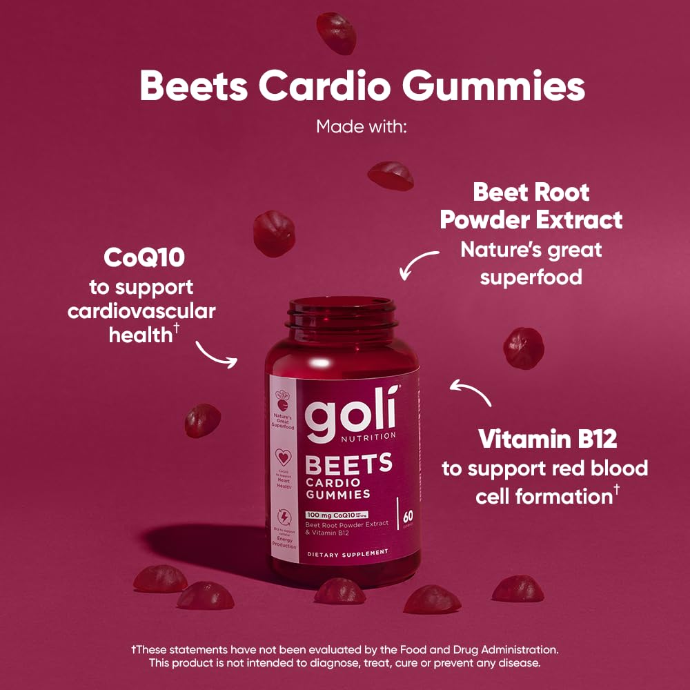 Goli Nutritional Supplement, Beets Cardio Gummy - 60 Count - CoQ10 & Beet Root Extract Goli buy supplements canada