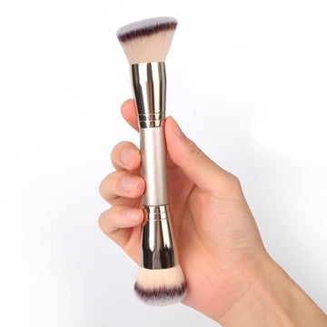 Dual-Ended Foundation Brush: Round & Angled Pro-Grade makeup brushes, 100% Vegan Synthetic Makeup Brush for Flawless Blending and Application of Liquid, Powder, Cream, Blush dpolla buy supplements canada