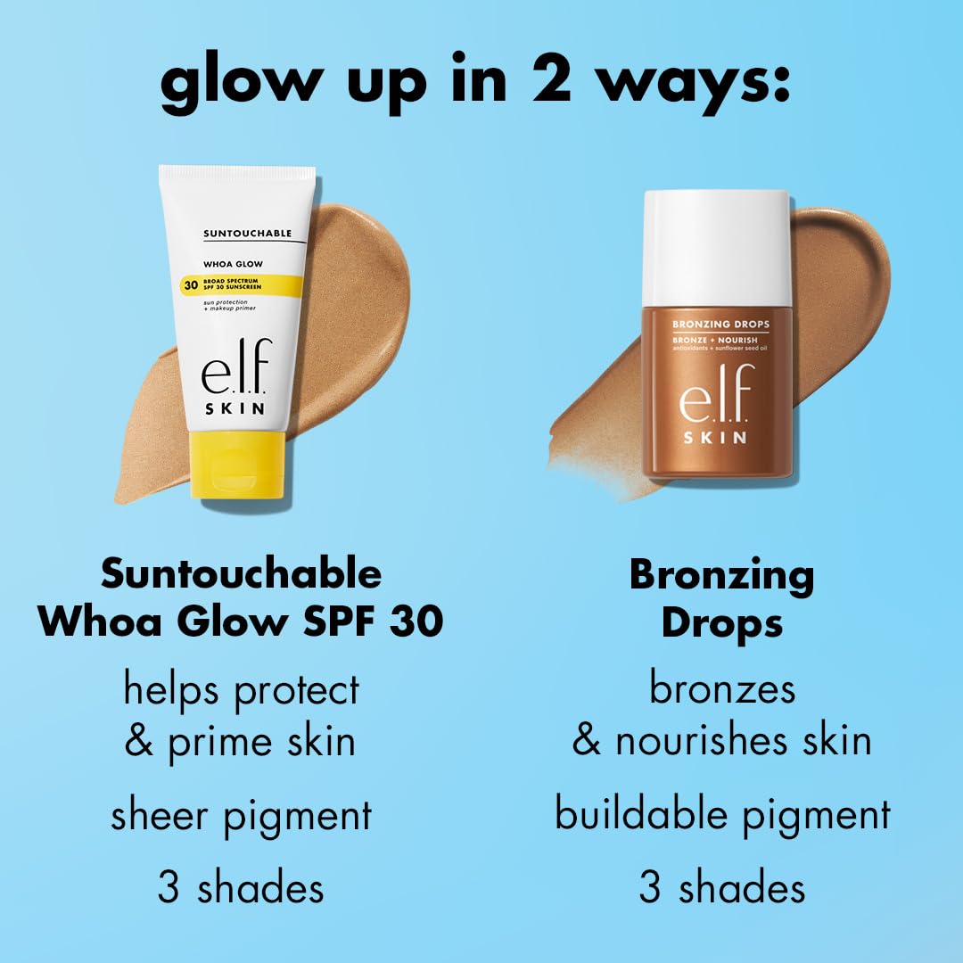 e.l.f. SKIN Bronzing Drops, Liquid Bronzer For Face & Skin, Creates A Sun-Kissed Glow, Infused With Vitamin E, Vegan & Cruelty-Free, Pure Gold e.l.f. buy supplements canada