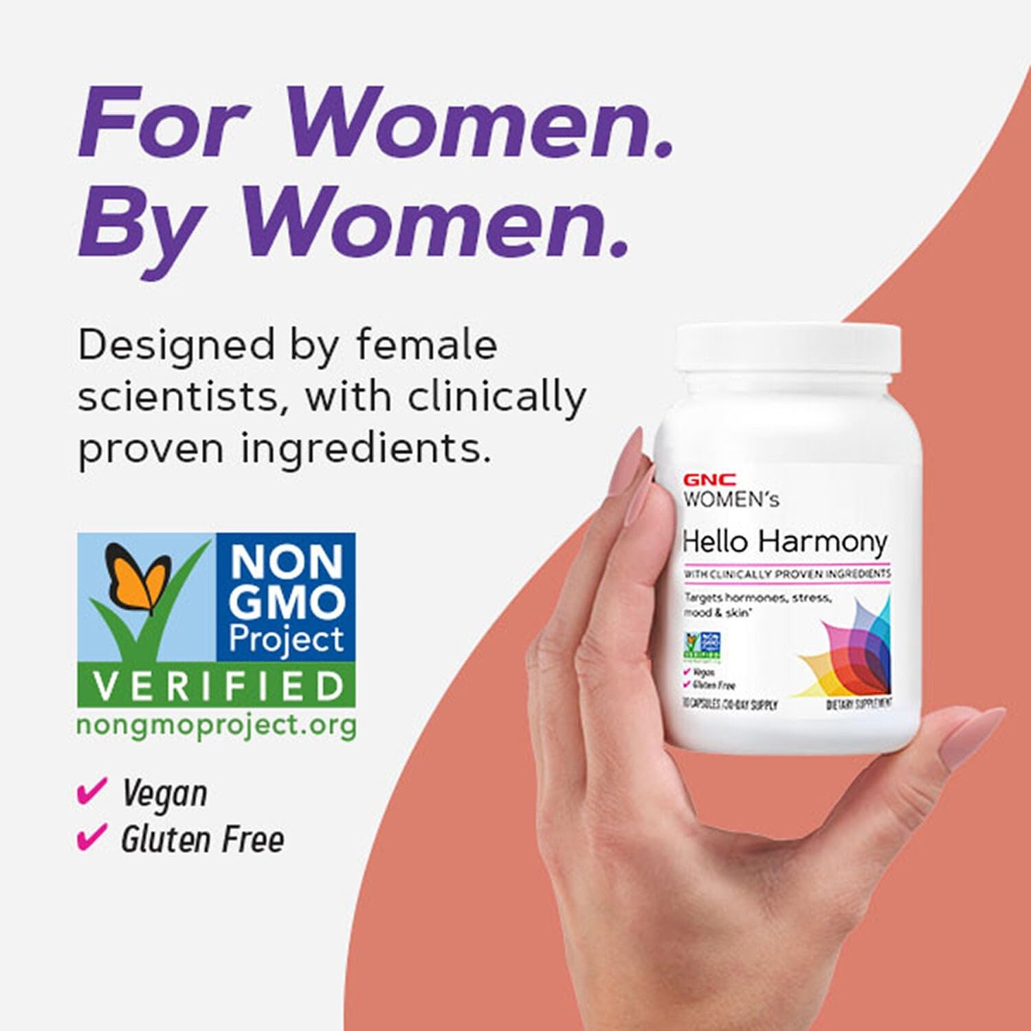 GNC Women's Hello Harmony | Clinically Proven Hormonal Support for Women | Supports Mood, Skin, and Stress Management | Vegan and Gluten Free | 90 Count GNC buy supplements canada