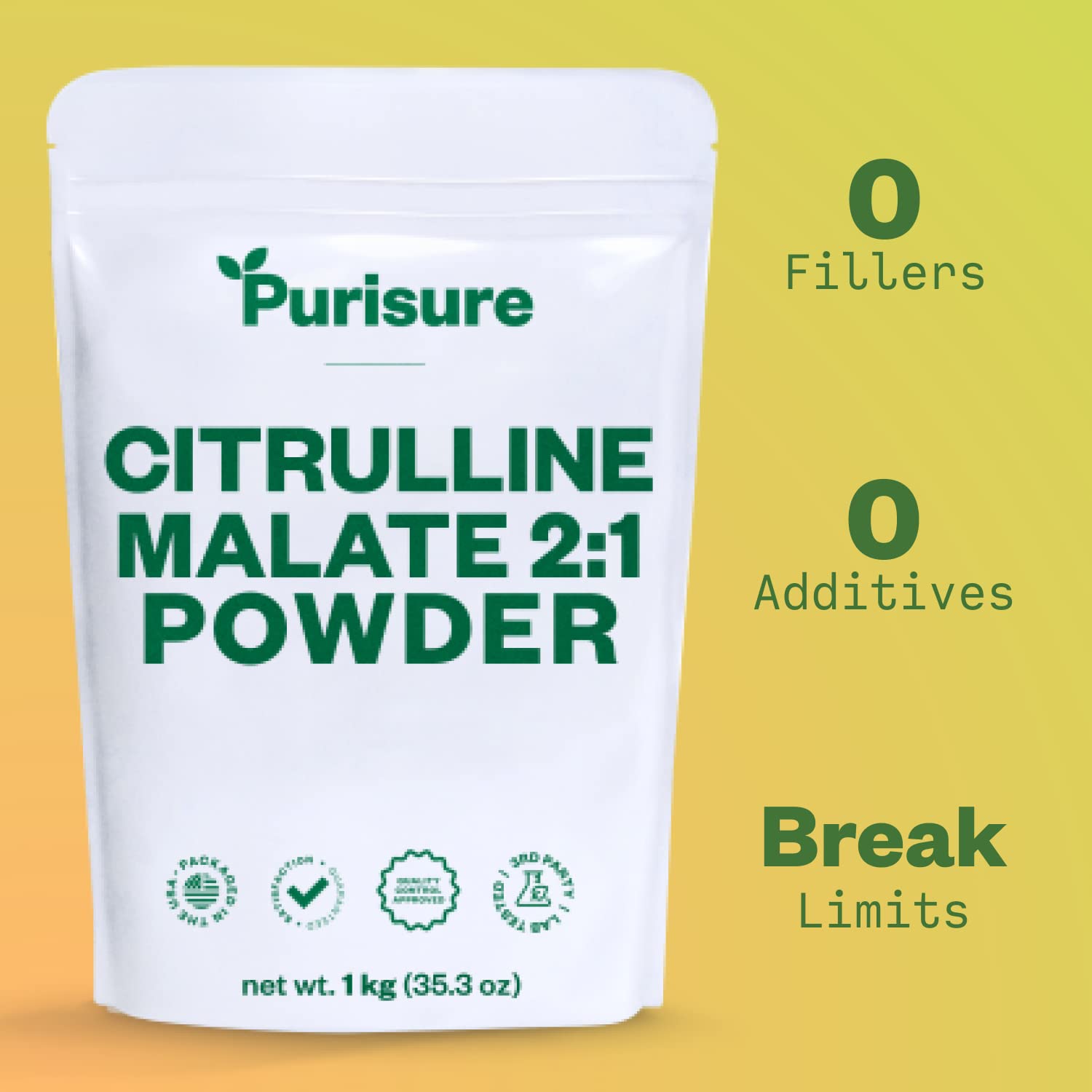 Purisure Citrulline Malate 2:1 Powder, 1 kg, Citrulline Supplement and Citrulline Nitrate Purisure buy supplements canada