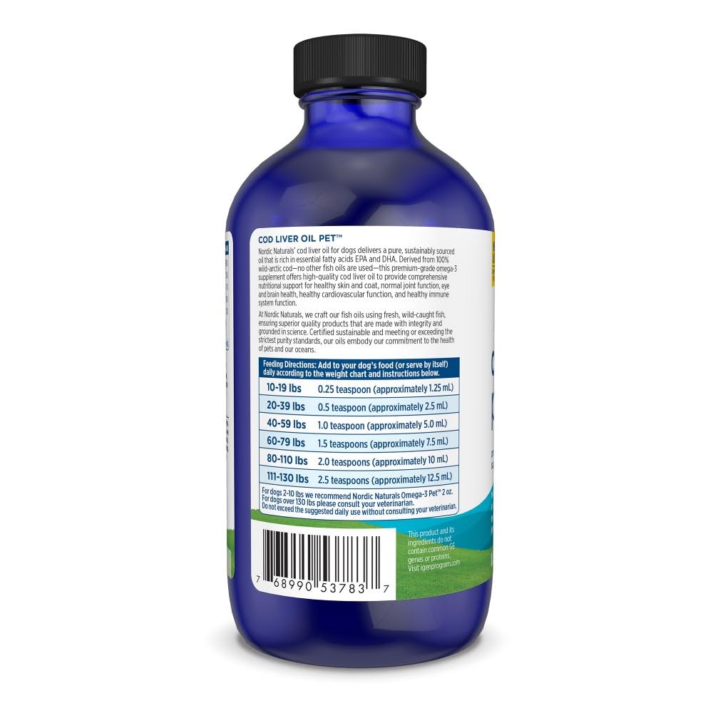 Nordic Naturals Omega-3 Pet Bundle - 2 oz Omega-3 Fish Oil for Small Dogs & Cats, 8 oz Pet Cod Liver Oil Promotes Heart, Skin, Coat, & Immune Health Nordic Naturals buy supplements canada