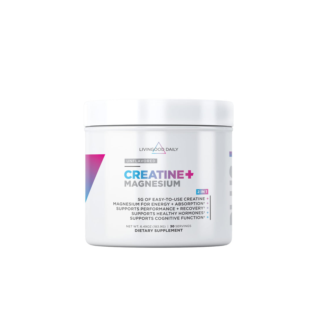 Livingood Daily Creatine + Magnesium Powder, Unflavored | 5g Micronized Creatine Monohydrate with Magnesium for Energy, Muscle Recovery & Performance | 30 Servings Livingood Daily buy supplements canada