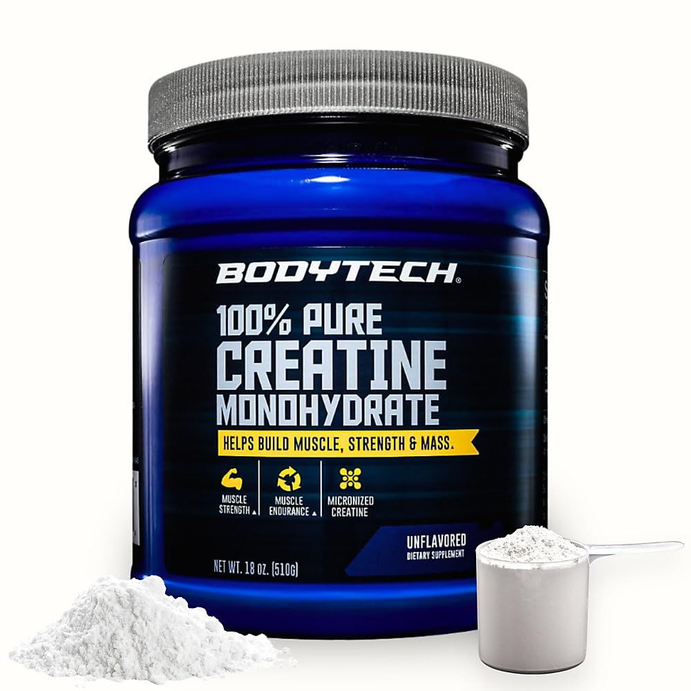 BodyTech Creatine Monohydrate Powder, Unflavored Micronized Creatine Formula for Men and Women, 5g per Serving, Pre Workout & Post Workout Supplement BodyTech buy supplements canada