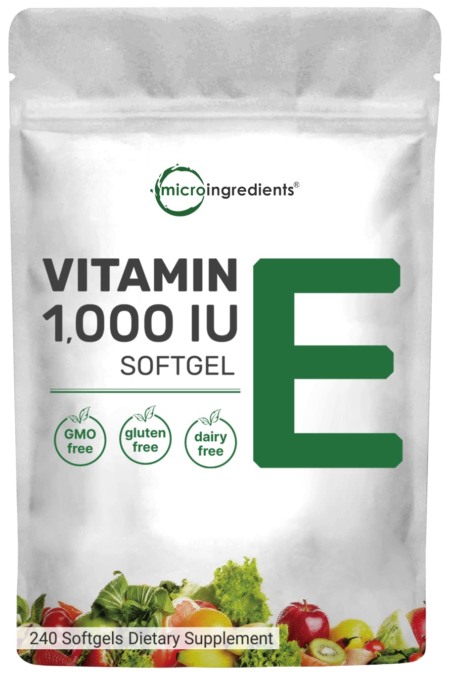 Micro Ingredients Vitamin E 1000 IU, 240 Softgels | Pure Vitamin E Oil Pills Micro Ingredients buy supplements canada