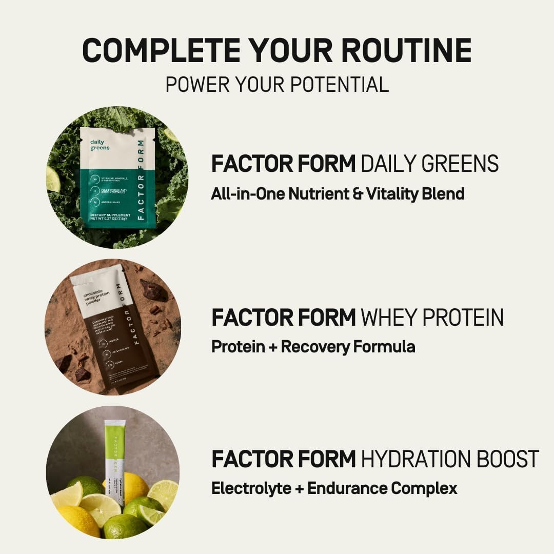 FACTOR FORM Daily Greens Superfood Powder | 5 Functional Blends for Gut Health, Energy & Immunity | Prebiotics, Probiotics, Adaptogens, B Vitamins (7 Servings, Individual Packets) FACTOR FORM buy supplements canada