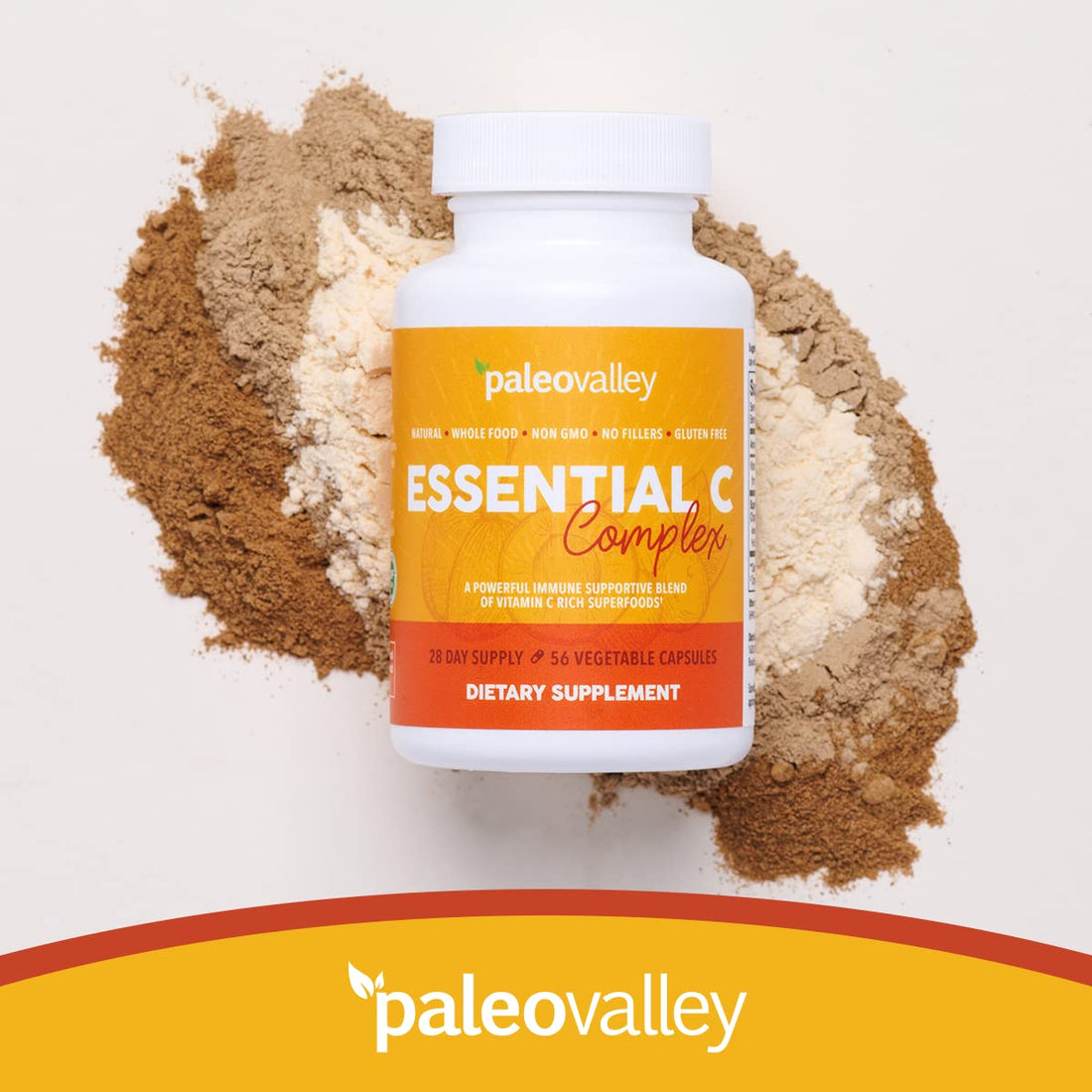 Paleovalley Essential C Complex - Vitamin C Supplement for Immune Support - 1 Pack, 450mg - Organic Superfoods Unripe Acerola Cherry, Camu Camu, Amla Berry Paleovalley buy supplements canada