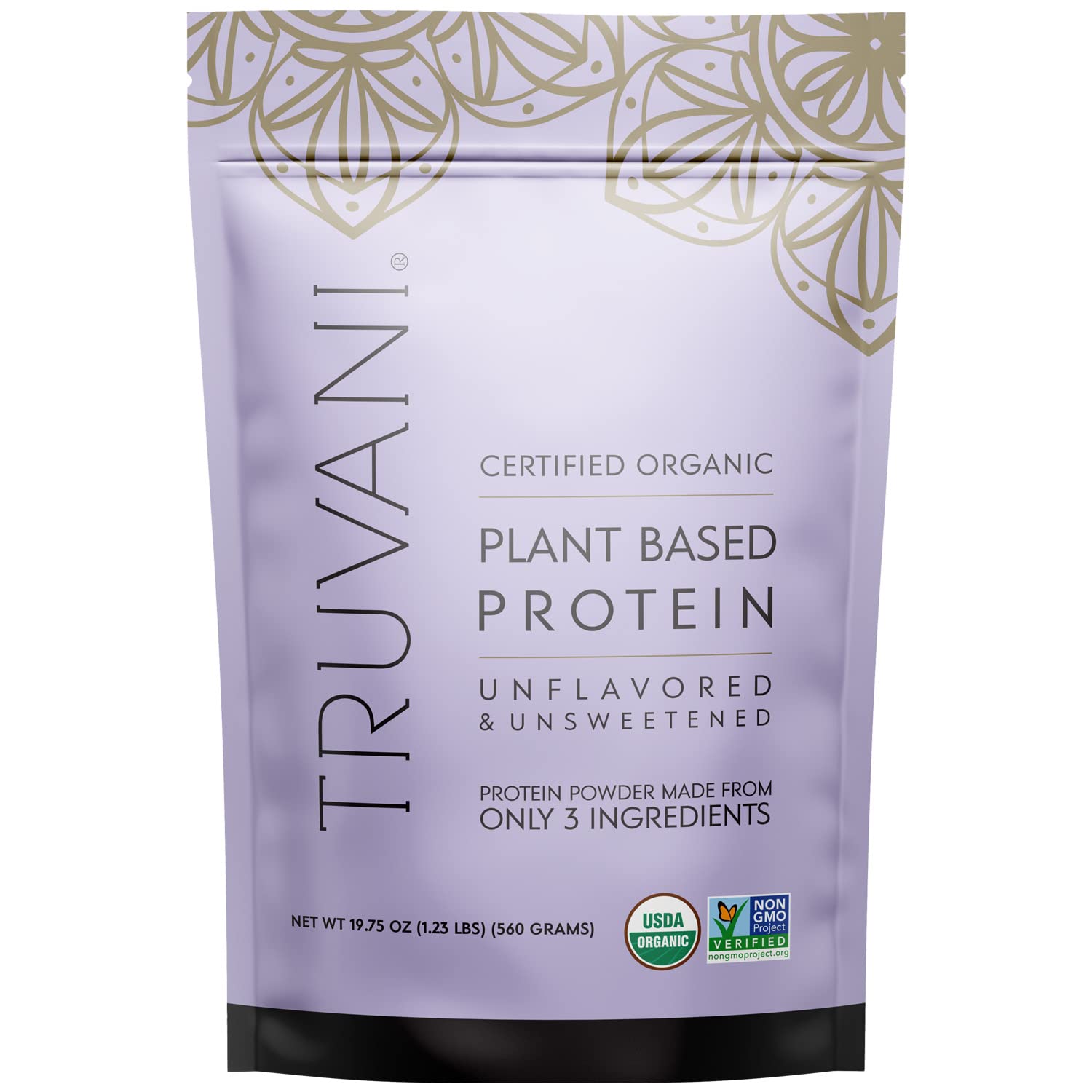 Truvani Organic Vegan Protein Powder Unflavored - 20g of Plant Based Protein, Organic Truvani buy supplements canada