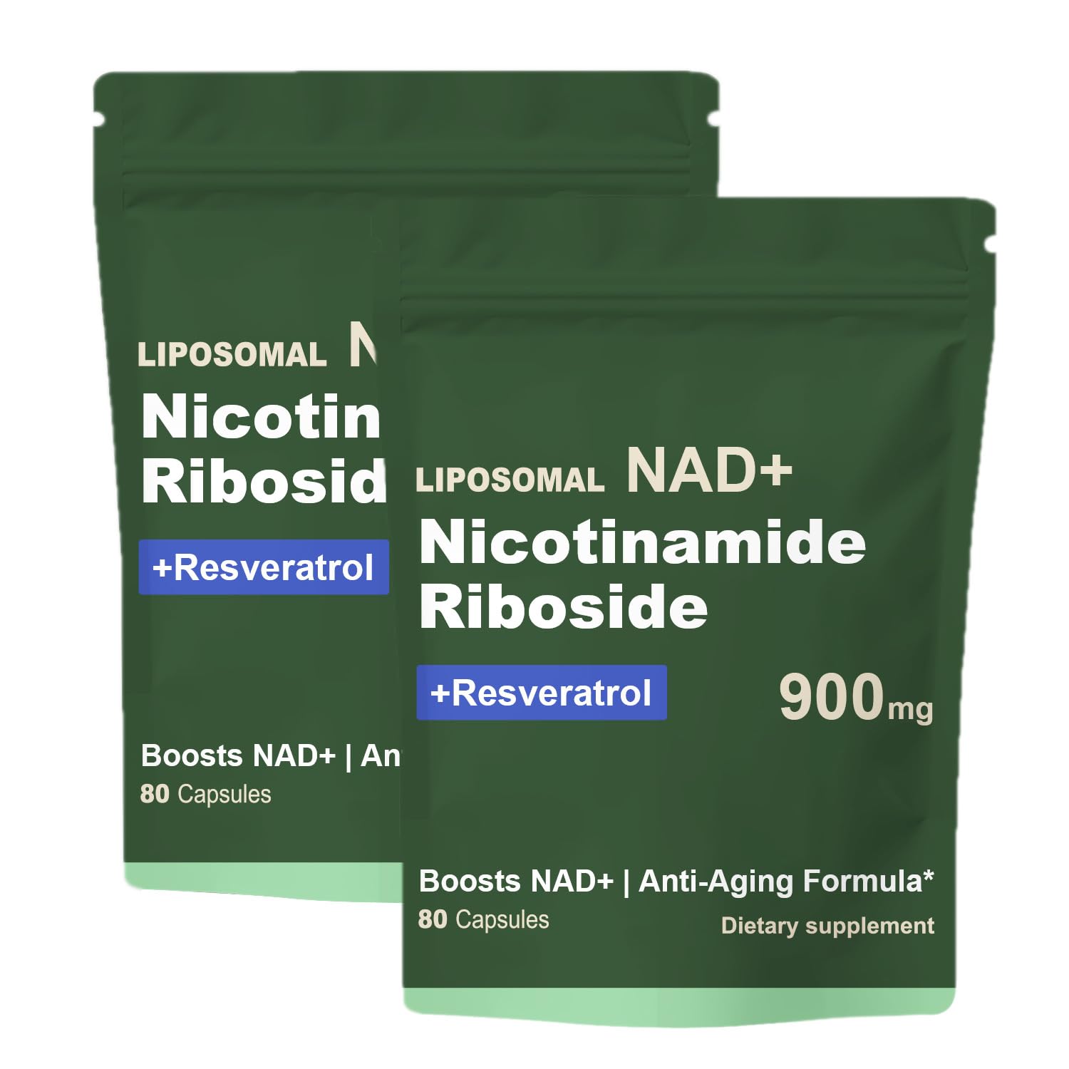 Quackiki NAD Resveratrol Supplement with NAD Nicotinamide Riboside Resveratrol 900 MG, Boost NAD+ for Cellular Health, Anti-Aging, Energy, Focus - 80 Capsules(2Pcs) Quackiki buy supplements canada