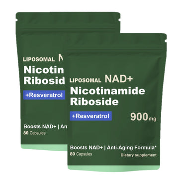 Quackiki NAD Resveratrol Supplement with NAD Nicotinamide Riboside Resveratrol 900 MG, Boost NAD+ for Cellular Health, Anti-Aging, Energy, Focus - 80 Capsules(2Pcs) Quackiki buy supplements canada