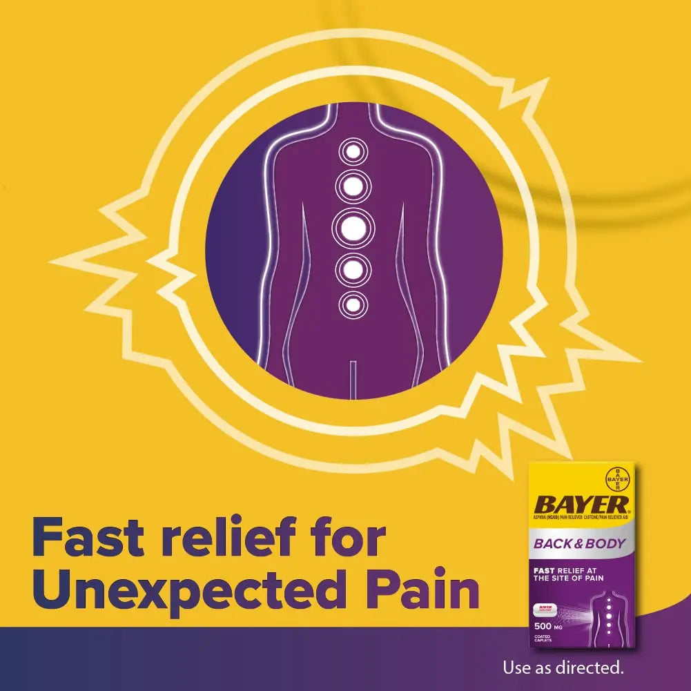 Bayer Extra Strength 500mg Aspirin Plus Caffeine for Powerful Pain Relief, 200 Coated Caplets Bayer buy supplements canada