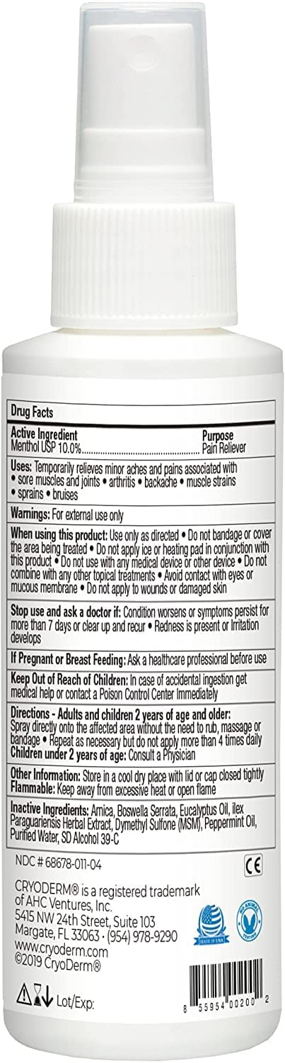 CryoDerm 4 oz Spray Cold Therapy (2 Pack) CryoDerm buy supplements canada