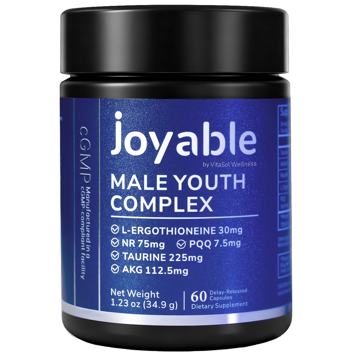 joyable by VitaSol Wellness - Male Youth Complex – Cellular Energy & Healthy Aging Support Supplement with NR, PQQ & Ergothioneine | 60 Capsules joyable by VitaSol Wellness buy supplements canada