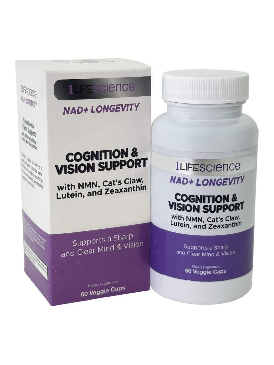 1LifeScience Cognition & Vision Support Supplement – NMN, Lion’s Mane, Cat’s Claw, Apigenin, PQQ & Lutein – NAD+ Support Formula – cGMP Made in USA – 60 Caps 1LifeScience buy supplements canada