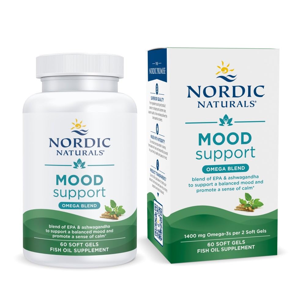 Nordic Naturals Mood Support Omega Blend - Unflavored - 60 Soft Gels - 1400 mg Omega-3 Supplement with EPA & DHA - Promotes Balanced Mood and Serenity - Non-GMO - 30 Servings Nordic Naturals buy supplements canada