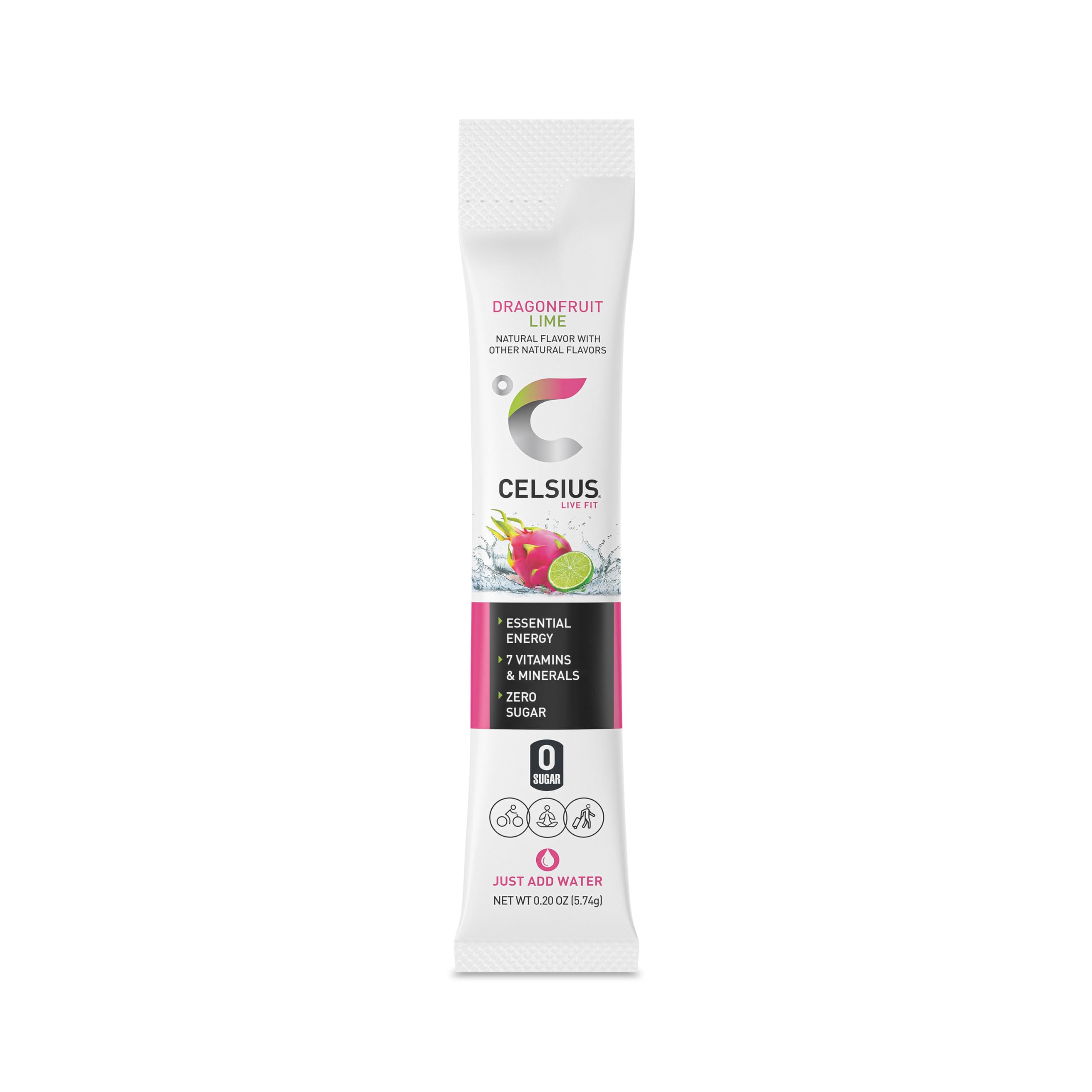 CELSIUS Dragonfruit Lime On-the-Go Powder Stick Packs, Zero Sugar 14 Count(Pack of 1) CELSIUS buy supplements canada