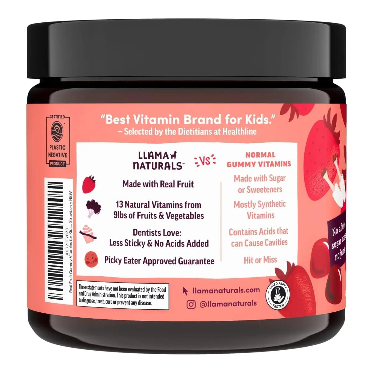 Llama Naturals Kids Multivitamin Gummies | Real Fruit, No Added Sugar Cane | Organic Vegan Toddler Whole Food Vitamins | Llama Naturals buy supplements canada