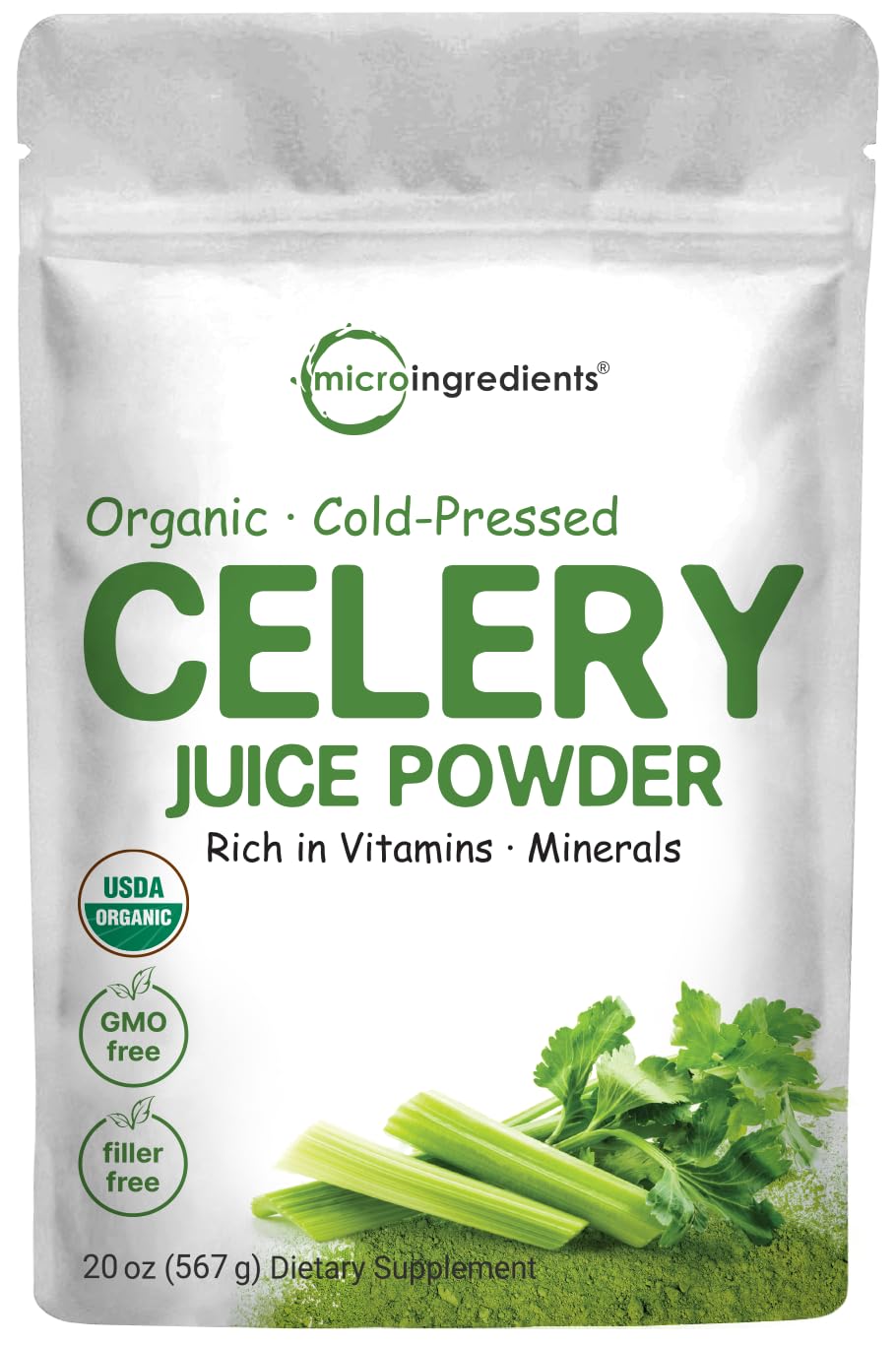 Organic Celery Juice Powder, 20 Ounce (1.25 Pound), 71 Serving, Celery Detox and Cold Micro Ingredients buy supplements canada