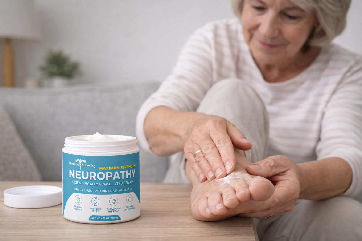 Medical Miracles Neuropathy Cream | Nerve Therapy Max-Potency Relief Cream for Feet, Hands, Legs, and Toes - Enriched with Arnica, Vitamin B6, Aloe Vera, MSM - Crafted for Exceptional Relief 4oz Medical Miracles buy supplements canada