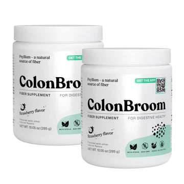 ColonBroom Psyllium Husk Powder - Colon Cleanse for Bloating Relief & Gut Health - Fiber Powder Drink - Easy to Mix - Vegan, Gluten Free, Non-GMO - Strawberry (100 Servings) ColonBroom buy supplements canada