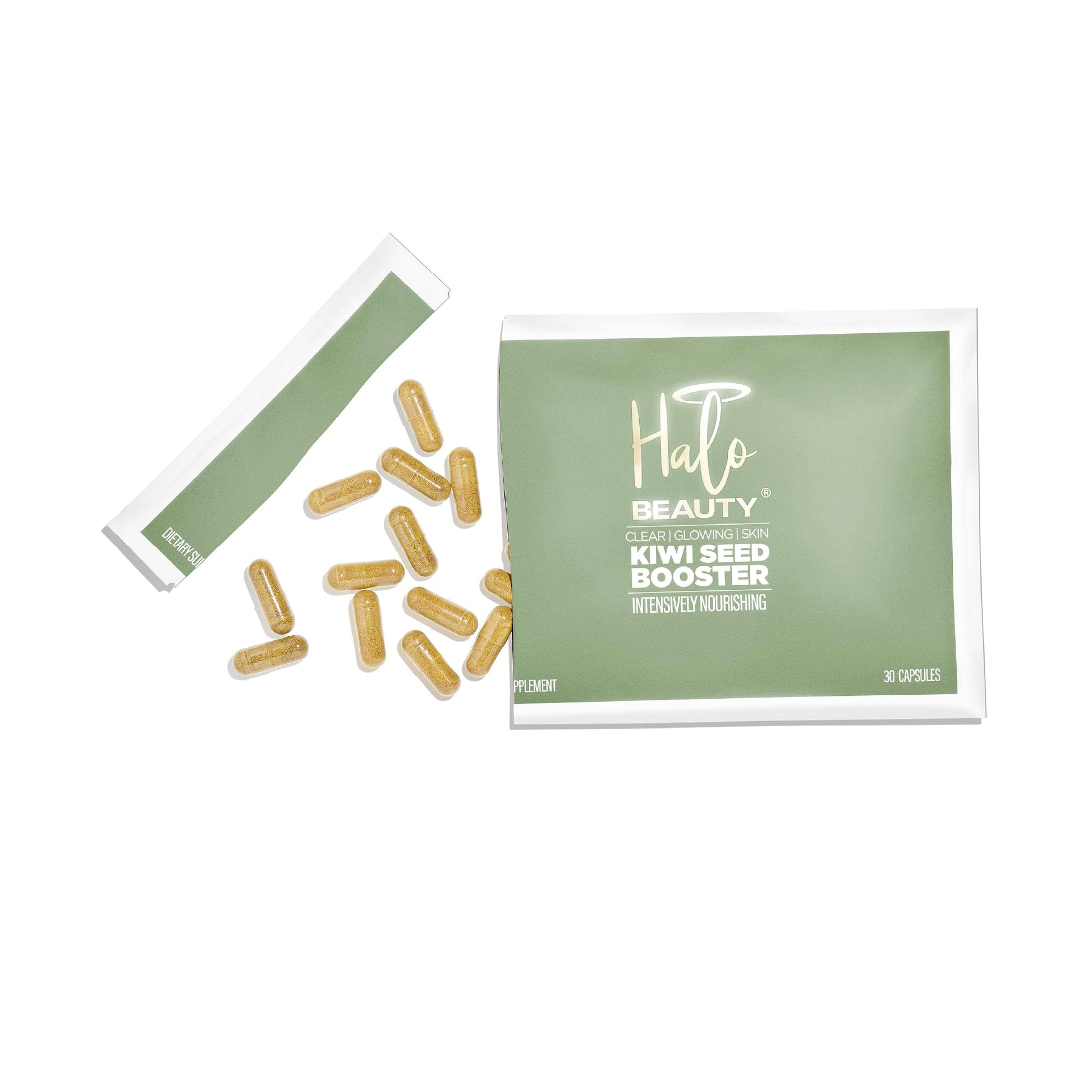 Halo Beauty Kiwi Seed Booster Skin Supplement Refill Pack | Anti-Aging Hydration & Glowing Skin Support with Kiwi Seed, Vitamin C, D3 & Zinc | Vegan Collagen Support Capsules | 1-Month Supply Halo Beauty buy supplements canada