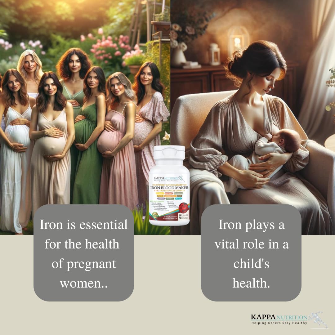 KAPPA NUTRITION Iron 26mg, Vitamin C & Orange 150mg, Folate 667mcg DFE, Vitamin B12, Beetroot, Brewers Yeast, Broccoli & MCT Oil KAPPA NUTRITION buy supplements canada