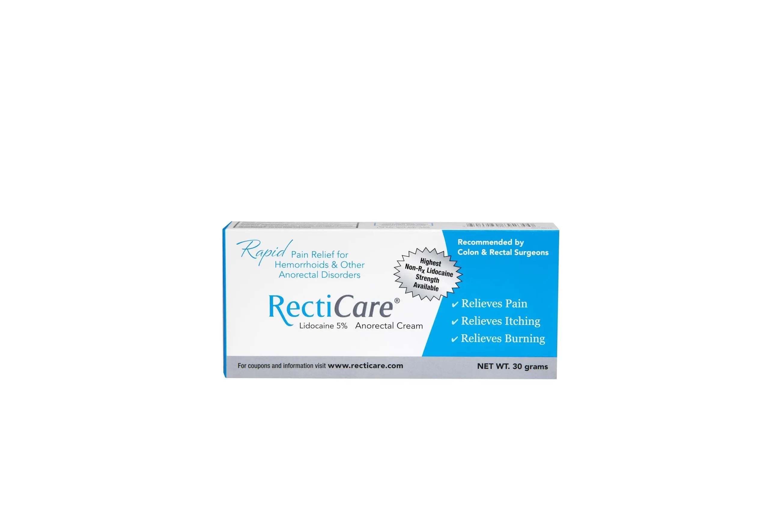 Recticare Anorectal Lidocaine 5% Cream: Topical Numbing Cream for Treatment of Hemorrhoids & Other Anorectal Disorders - 30g Tube Recticare buy supplements canada