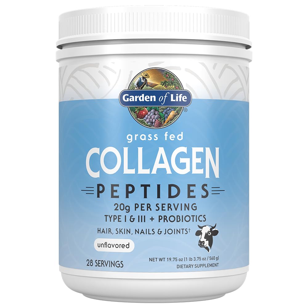 Garden of Life Grass Fed Collagen Peptides Powder Unflavored Collagen Powder for Women Men Hair Skin Nails Joints, Hydrolyzed Collagen Protein Supplements, Collagen for Women & Men, 28 Servings Garden of Life buy supplements canada