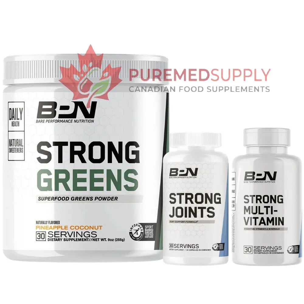 BARE PERFORMANCE NUTRITION BPN Strong Greens Superfood Powder, Strong Joints & Strong Multi-Vitamin Bundle BARE PERFORMANCE NUTRITION buy supplements canada