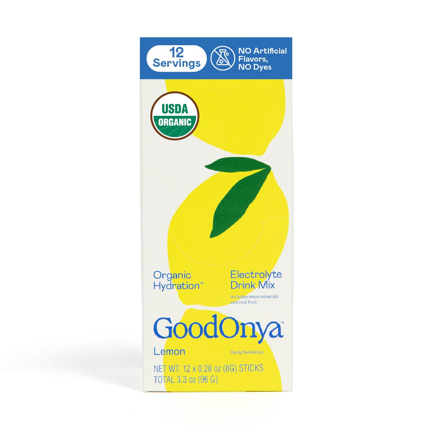 GOODONYA Organic Hydration Electrolyte Drink Mix, Certified Organic Hydration Powder, Non-GMO, Biochecked Glyphosate Free, Low Sugar, Lemonade Flavor, No Artificial Flavors,12 Stick Packs GOODONYA buy supplements canada