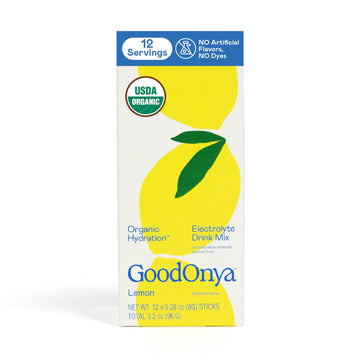 GOODONYA Organic Hydration Electrolyte Drink Mix, Certified Organic Hydration Powder, Non-GMO, Biochecked Glyphosate Free, Low Sugar, Lemonade Flavor, No Artificial Flavors,12 Stick Packs GOODONYA buy supplements canada