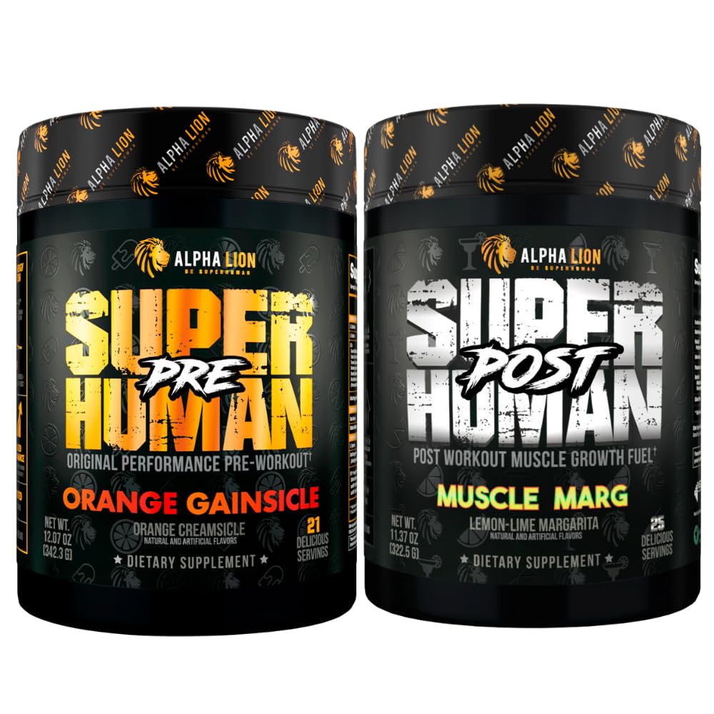 ALPHA LION Superhuman Pre Workout Powder & Post Workout Recovery Bundle, Sustained ALPHA LION buy supplements canada