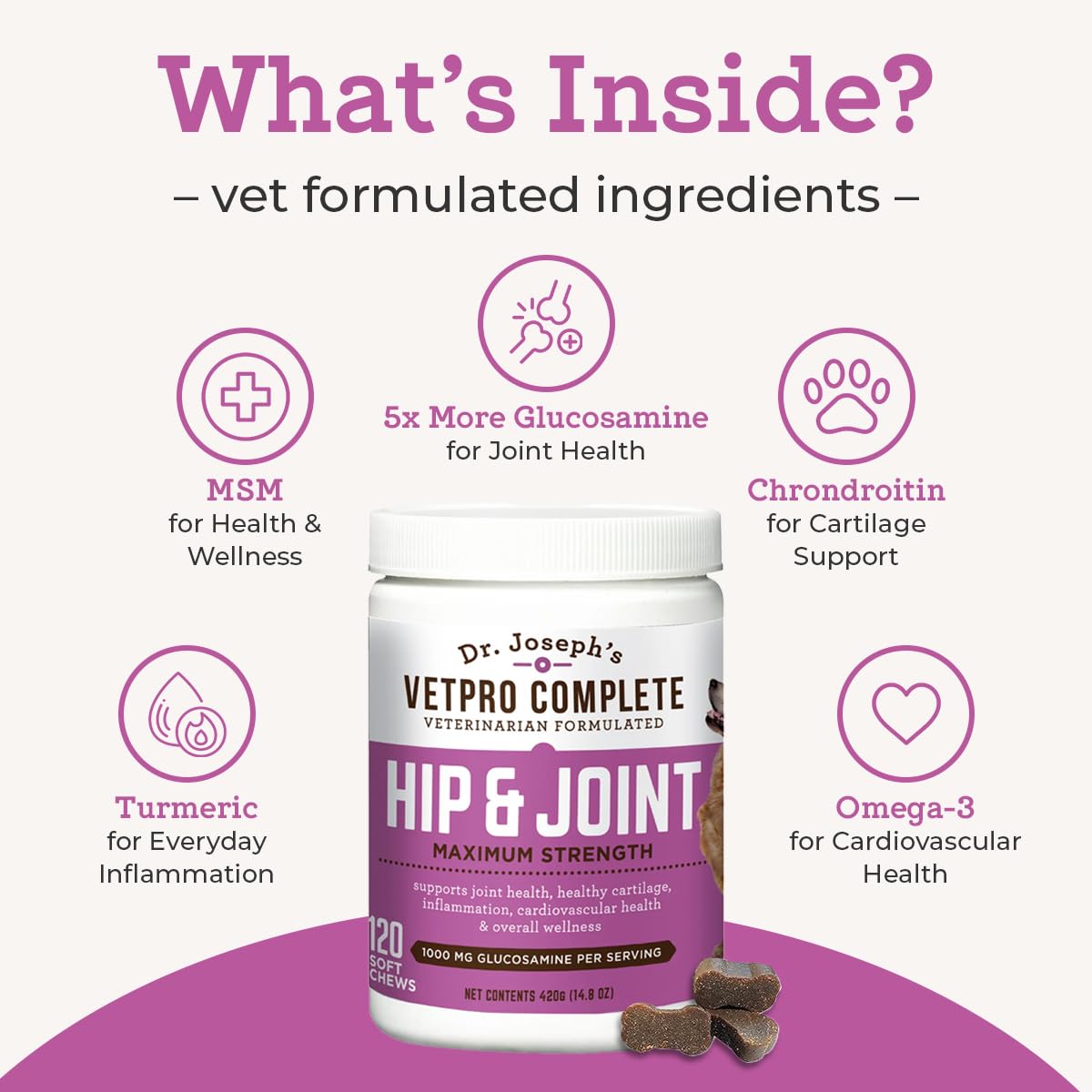 VetPro Dog Hip and Joint Supplement - Pain and Inflammation Relief Chews VetPro Complete buy supplements canada