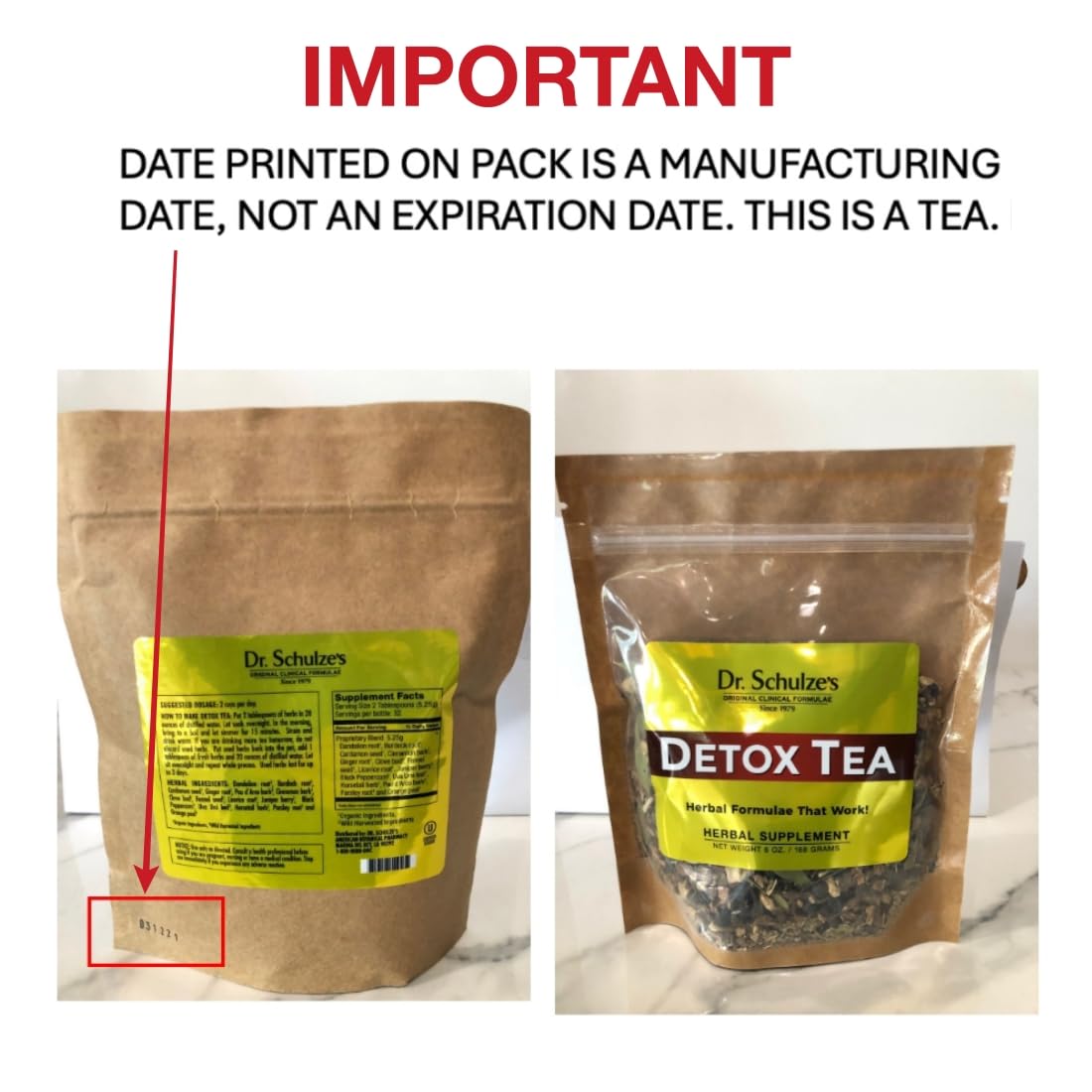 Dr. Schulze’s | Detox Tea | All Purpose Herbal Tonic | Powerful Digestive Stimulant | Dietary Supplement | Ultimate Liver Cleanse | Helps Eliminate Gas & Indigestion | Release Toxins | 6 Oz. Pack Dr. Schulze's buy supplements canada