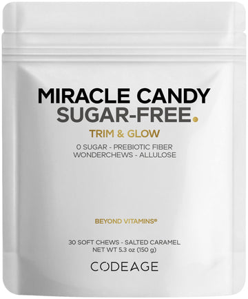 Codeage Miracle Candy Sugar-Free Candies, Salted Caramel Flavor Soft Chews – Allulose, Prebiotic Fiber – Low-Calorie Wonderchews – 0g Sugar Soft Chews - 30 Count Codeage buy supplements canada