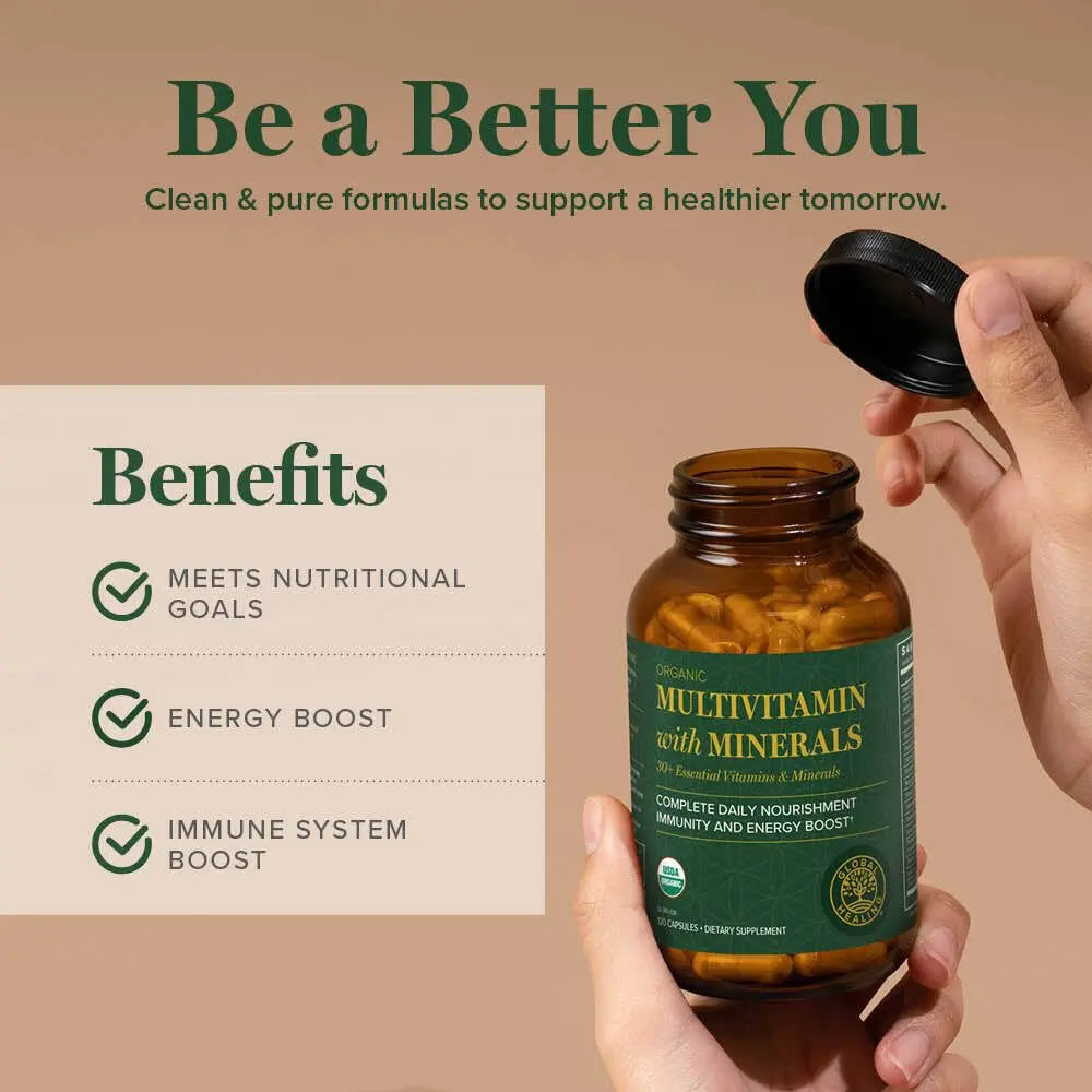 Global Healing Center - USDA Organic Multivitamin for Women & Men - Vitamins Include A, C, D, & More for Your Overall Health & Wellness Needs Global Healing Center buy supplements canada