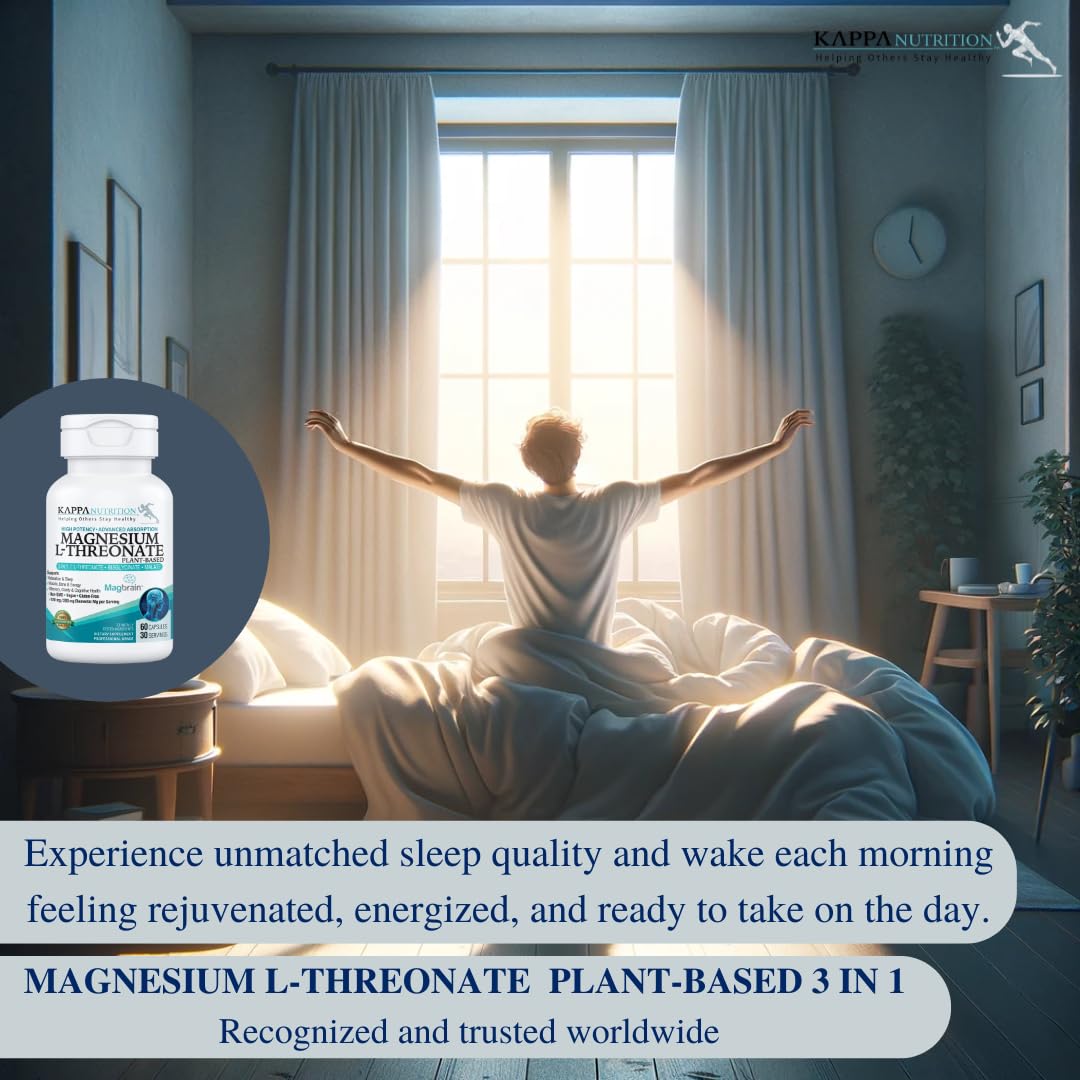 Kappa Nutrition Powered by Magbrain™ Magnesium L-Threonate Plant-Based, 60 Vegan Capsules, 420mg Elemental Magnesium (3 Capsules) from 2,253mg KAPPA NUTRITION buy supplements canada