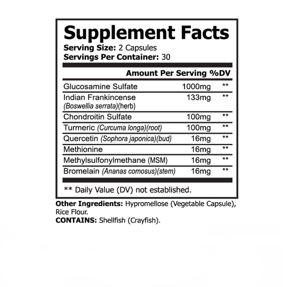 PureNature Joint Rest - Joint Support Supplement with Glucosamine, Chondroitin, Boswellia, MSM, Turmeric, Bromelain, – 60 Capsules PureNature Plus buy supplements canada