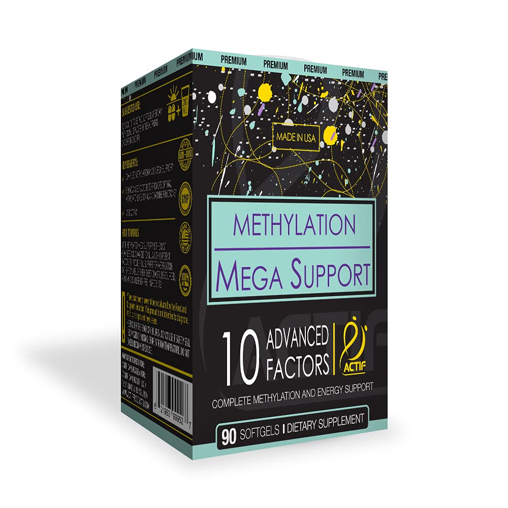 ACTIF Methylation Mega Support with 10 Advanced Factors and Organic Folate – 100% Natural, Non-GMO, 90 Count ACTIF buy supplements canada