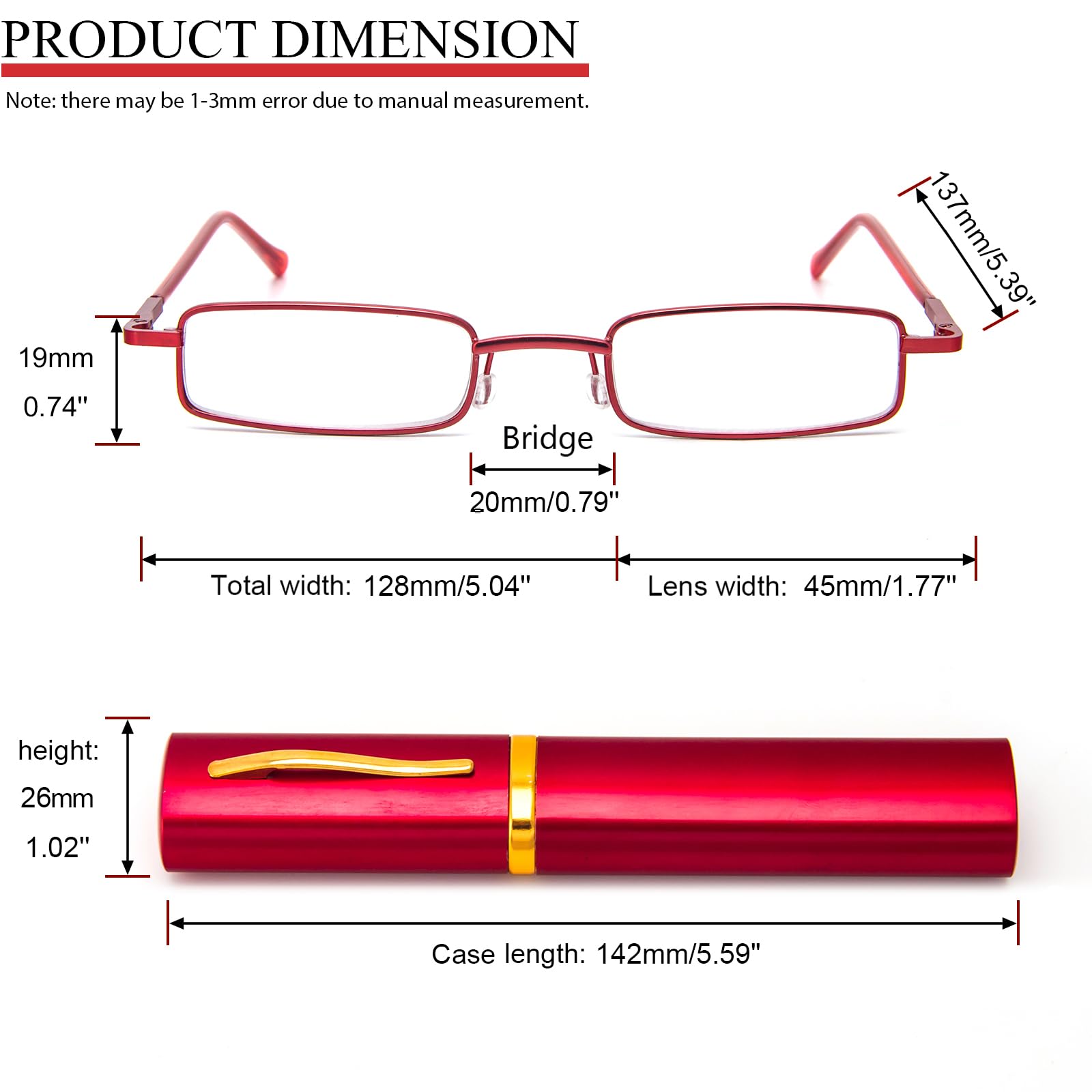 REAVEE 3 Pack Slim Pen Reading Glasses Small Tube Stylish Readers for Women Men REAVEE buy supplements canada