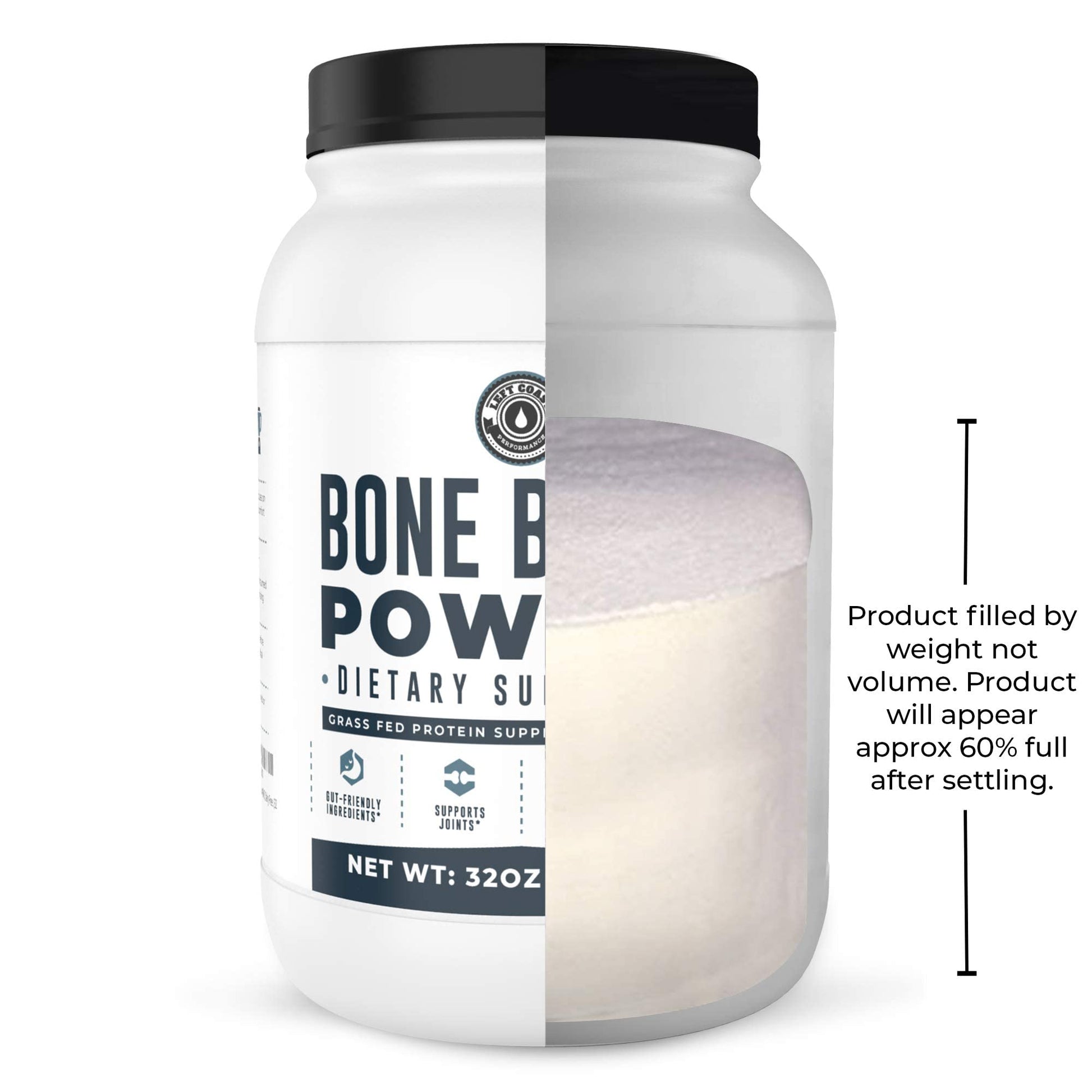 Bone Broth Protein Powder – Pure Grass-Fed Beef Bone Broth, Unflavored with Natural Collagen, Glucosamine & Gelatin – Paleo & Keto-Friendly, Non-GMO, Dairy-Free for Gut Health & Joint Support 32oz Left Coast Performance buy supplements canada