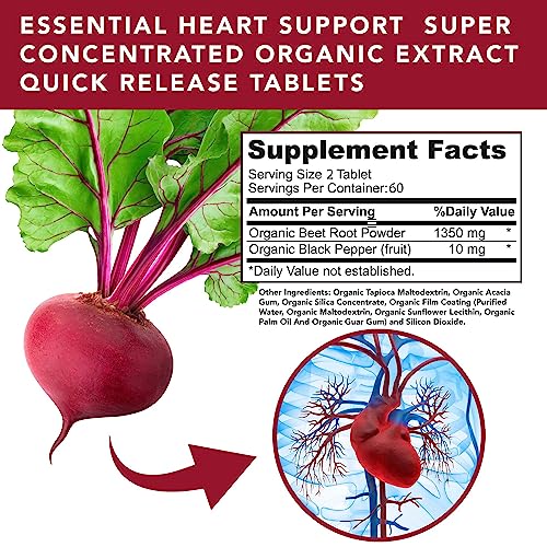 USDA Plant.O Premium Organic Beet Root Tablets [1350mg Beets Powder] with Black Pepper PLANT.O NUTRITION buy supplements canada