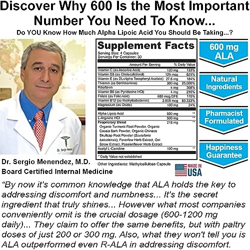 Neuropathy Support Supplement with 600 mg Pure Alpha Lipoic Acid Nuturna buy supplements canada