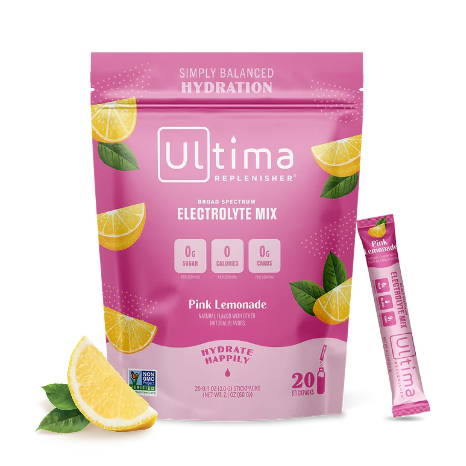 Ultima Replenisher Daily Electrolyte Drink Mix – Pink Lemonade, 20 Stickpacks – Hydration Ultima Replenisher buy supplements canada