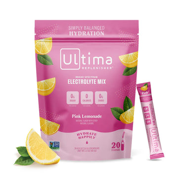 Ultima Replenisher Daily Electrolyte Drink Mix – Pink Lemonade, 20 Stickpacks – Hydration Ultima Replenisher buy supplements canada