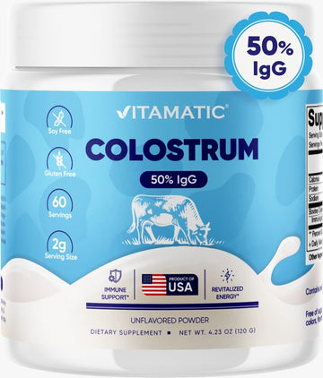 Vitamatic Bovine Colostrum Powder - 50% Highest IgG - Supplement for Gut Health Vitamatic buy supplements canada