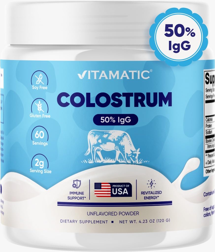 Vitamatic Bovine Colostrum Powder - 50% Highest IgG - Supplement for Gut Health Vitamatic buy supplements canada