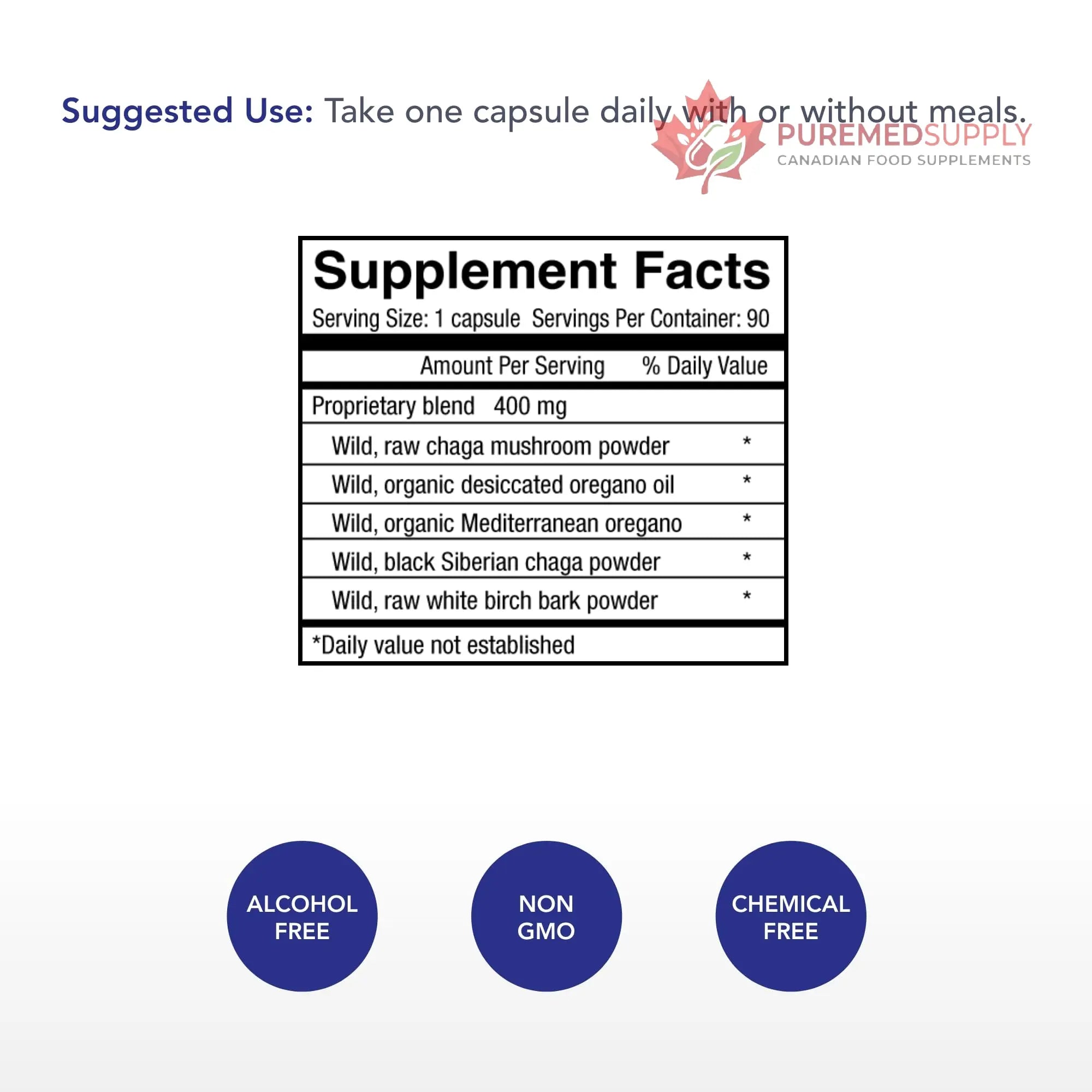 Physician's Strength ChagaStrength - 90 Capsules - Wild, Raw Chaga Complex - Immune & Physical Support - Non-GMO - 90 Servings Physician's Strength buy supplements canada