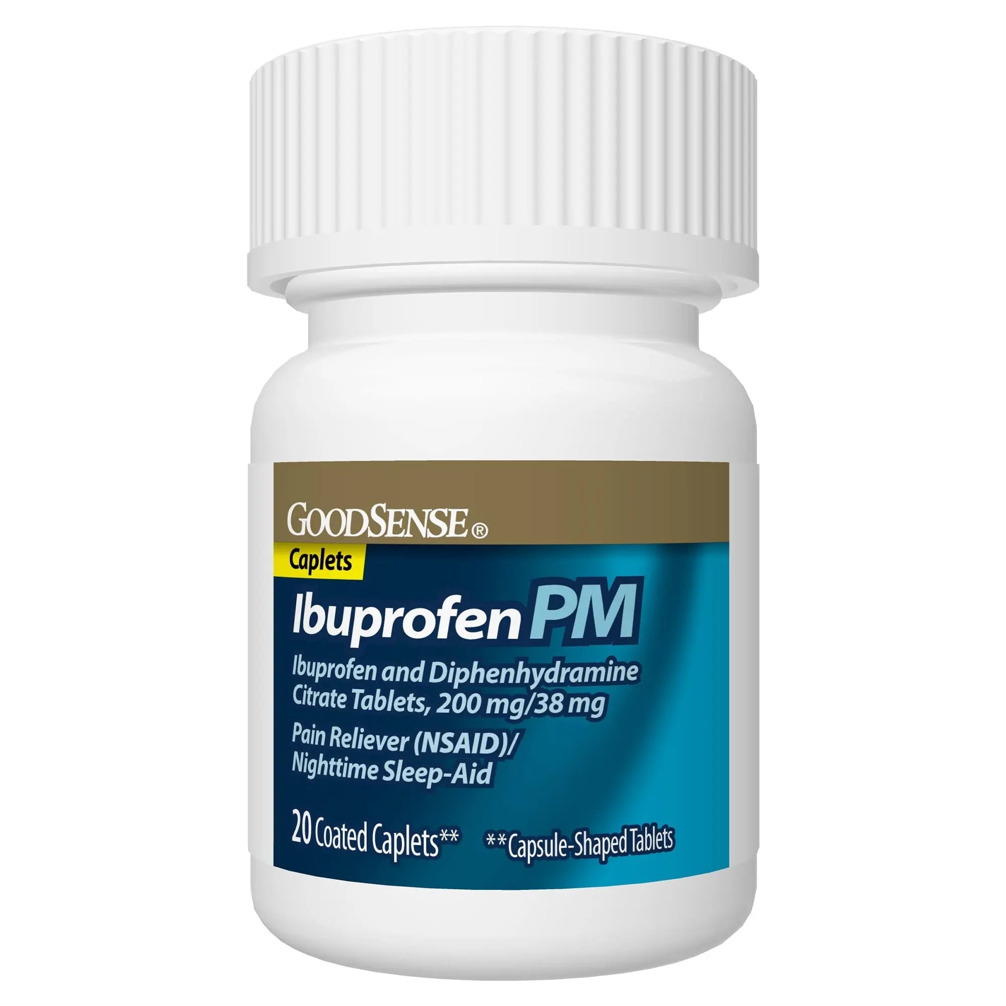 GoodSense Ibuprofen PM, Ibuprofen 200 mg and Diphenhydramine Citrate 38 mg Tablets, Pain Reliever and Nighttime Sleep-Aid GoodSense buy supplements canada